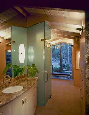 Wall Sconces in bathroom of private residence