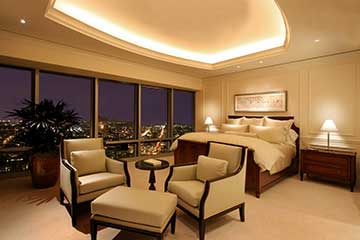 Custom Linear Lighting Fixtures in private residence bedroom