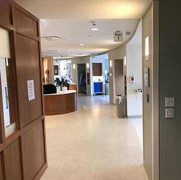 Wall Wash Lighting in medical center patient rooms