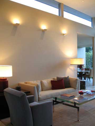Wall Sconces in living room of private residence