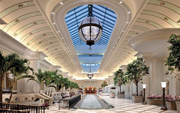 Custom Linear Lighting Fixtures in hotel casino lobby