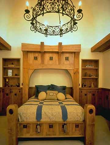 Custom linear lighting in bedroom of private residence