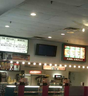 Marquee theatre lighting at cinema concession