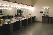 Marquee Lighting with lamp guards in dressing room of university theater
