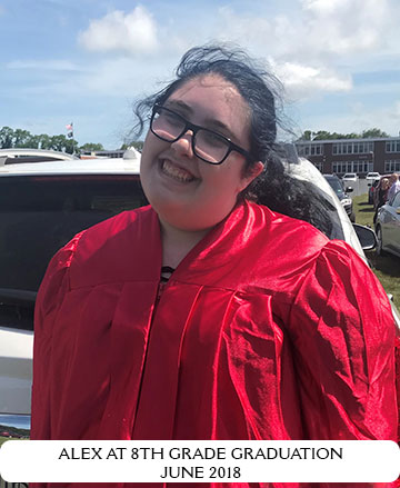 Alexandra Raucher at her 8th Grade graduation in June 2018