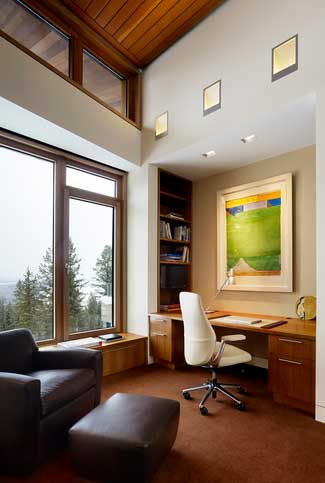 Recessed Indirect lighting in office of private home